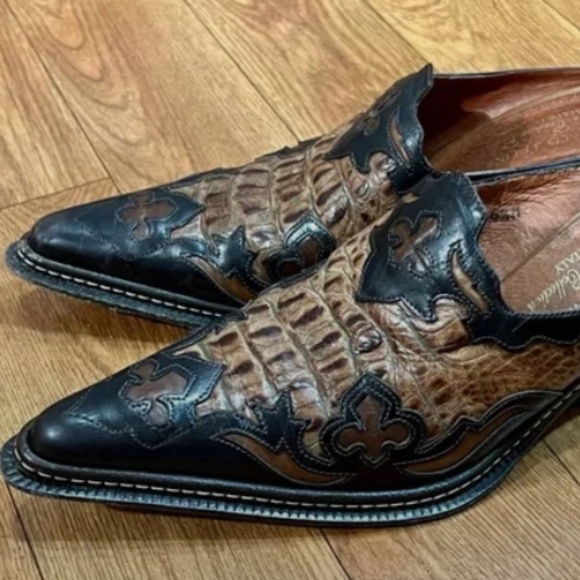 Women's Donald J. Pliner Black/Tan Western Shoe Boot/Mule/Clog - 6-6.5 - Picture 3 of 9